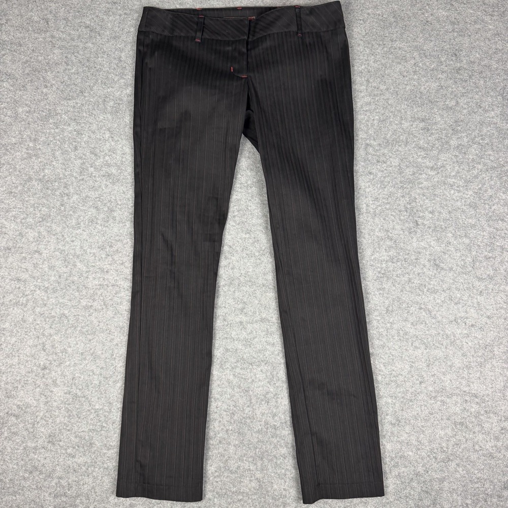 Kik Girl Black Pink Pinstripe Low Rise Flare Pants Y2K Emo Gothic Punk Size 5